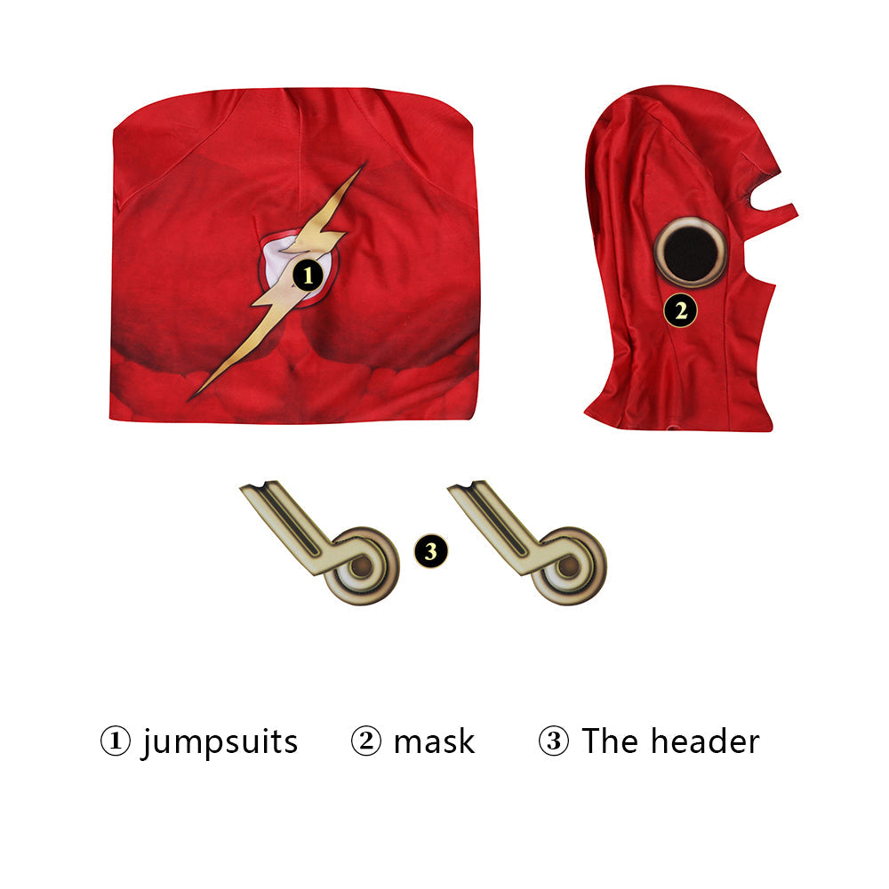 The Flash season 8 Jason Garrick Male Jumpsuit with Mask Cosplay Costumes