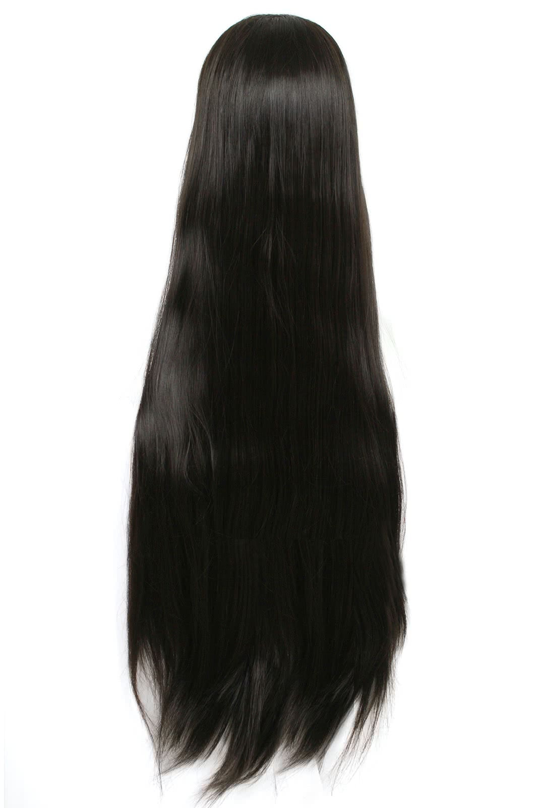 100cmTip Black Straight Widow's Peak Hairpiece Cosplay Wigs