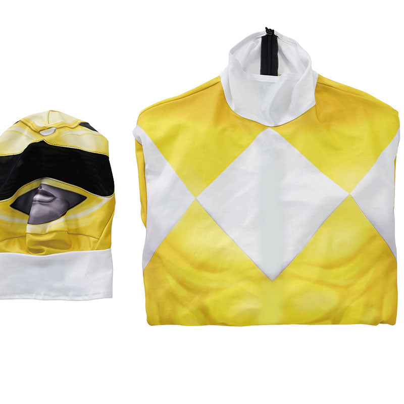 Mighty Morphin Power Rangers Dime Tribe Knight Boi Yellow Cosplay Costumes