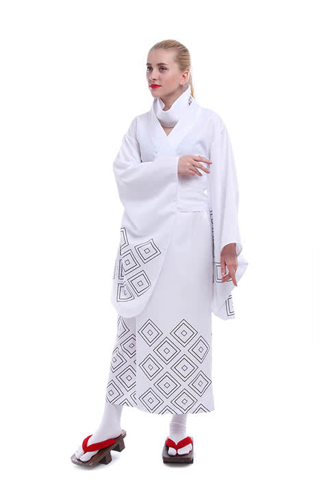 Nurarihyon no Mago Anime Cosplay Costumes White Printed Kimonos