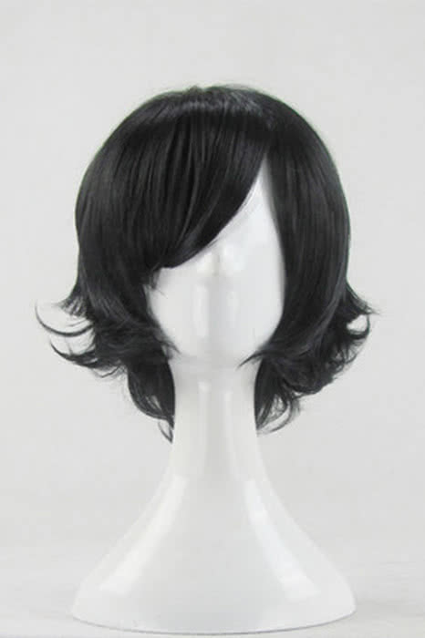 35cm Black Curly Hitman Reborn Ranbo Cosplay Wig