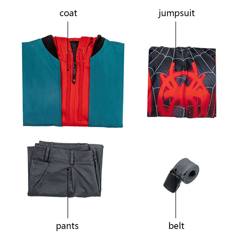 Spider-Man Into the Spider-Verse Miles Morales Jumpsuit with Coat Fullset Costumes