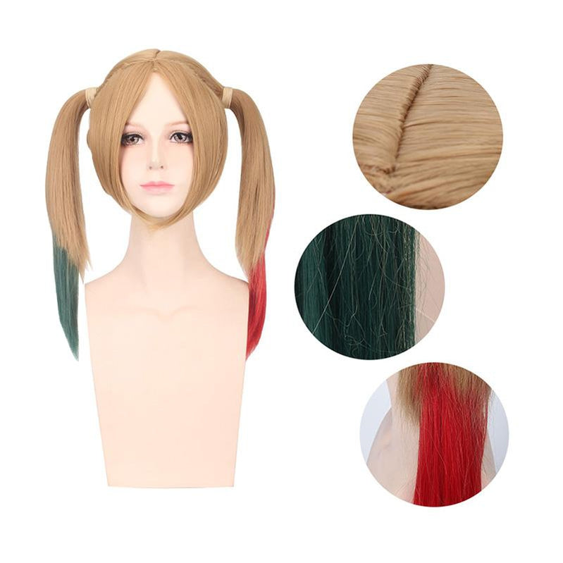 Suicide Squad Harley Quinn Long Red and Green Cosplay Wigs