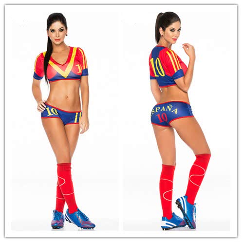New football cheerleader Costume two colors sexy cheering girl uniform