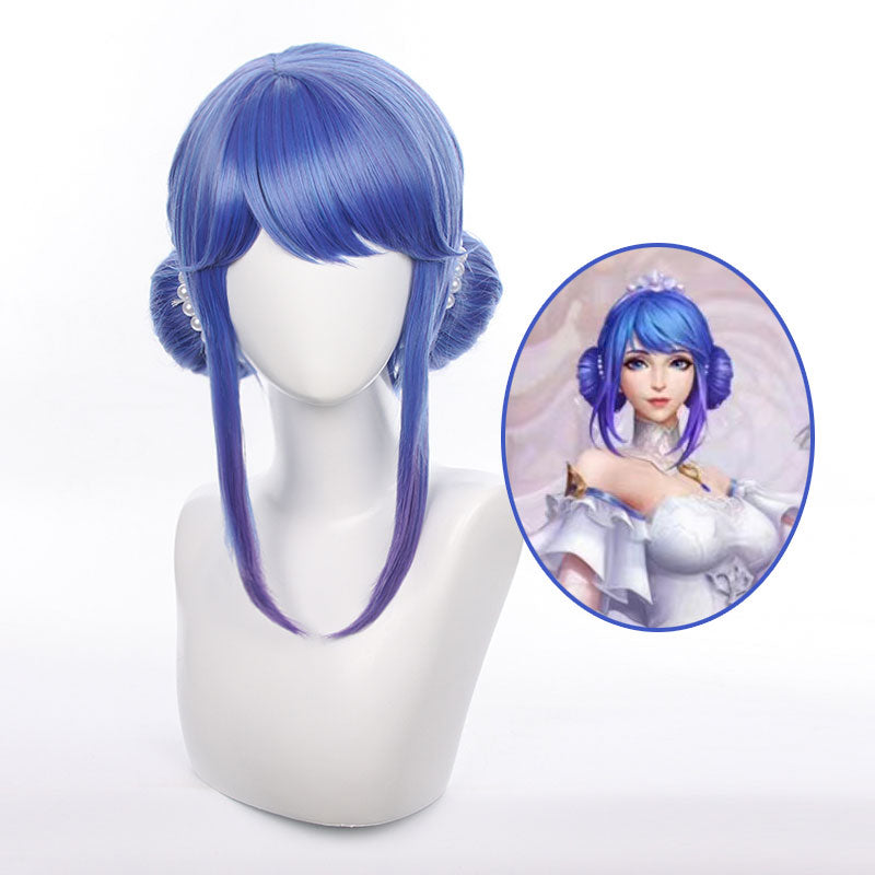 LOL Crystal Rose Sona Blue Cosplay Wigs