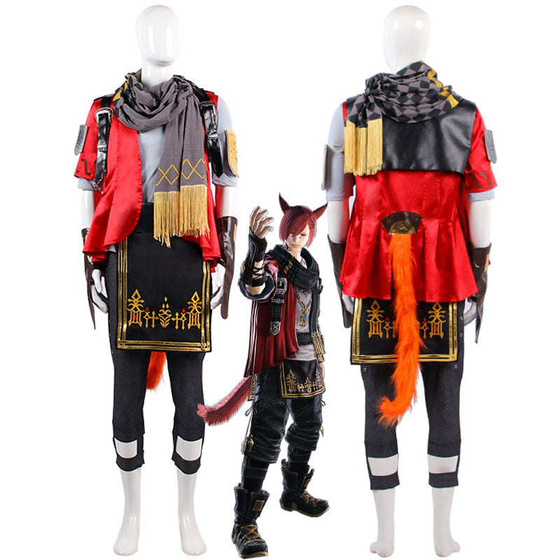 Final Fantasy XIV: Endwalker G¡¯raha Tia Red Cat Cosplay Costume