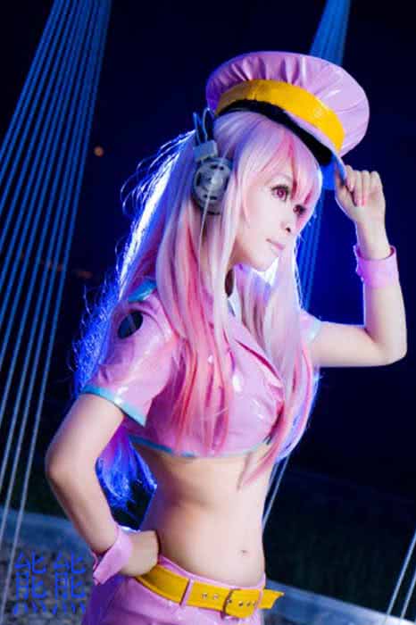 Super Sonico Space-Time Police Suit Cosplay Costume