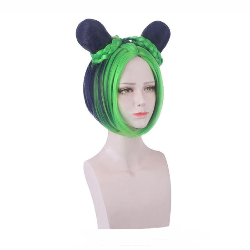 JoJo's Bizarre Adventure Stone Ocean Jolyne Cujoh Mixed Dark Green Cosplay Wigs