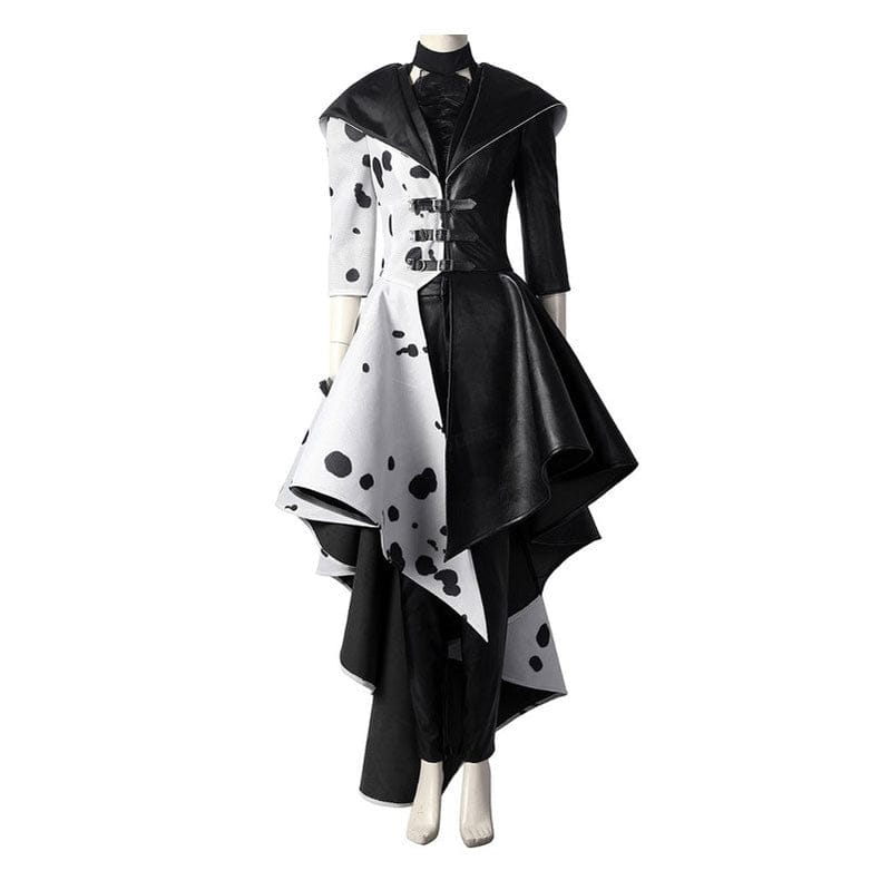Movie Cruella De Vil Dalmatian Black White Halloween Cosplay Costumes