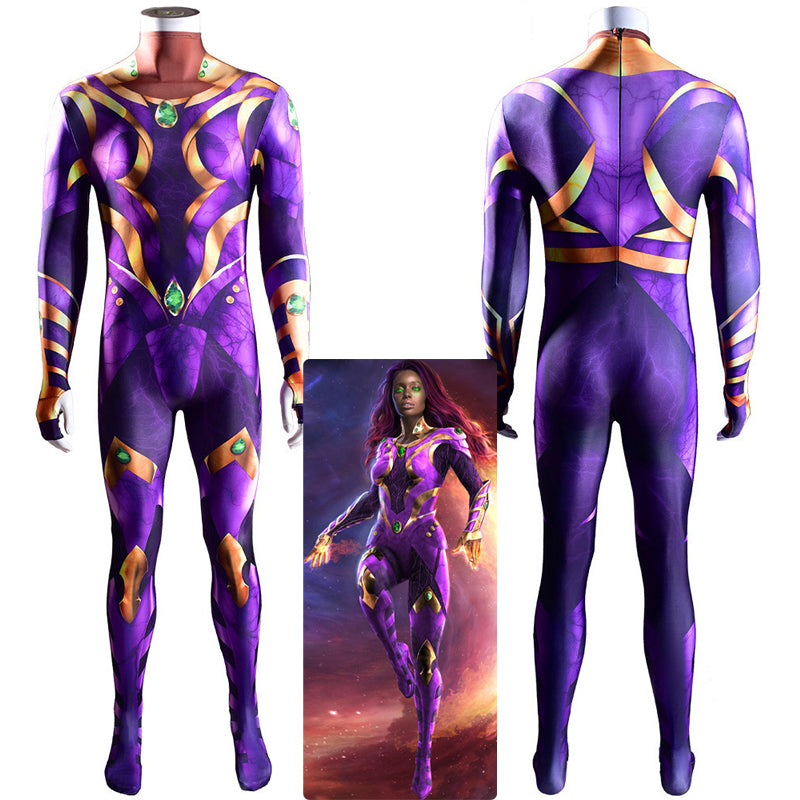 DC Titan Season 3 Koriand'r Starfire Jumpsuit Cosplay Costumes