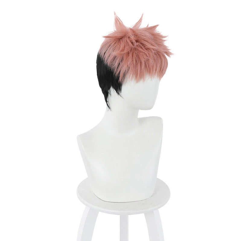 Jujutsu Kaisen Yuji Itadori Short Pink Gradient Black Cosplay Wigs
