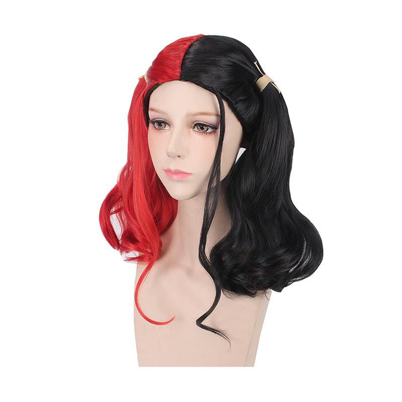 Suicide Squad Harley Quinn Long Red and Black Cosplay Wigs