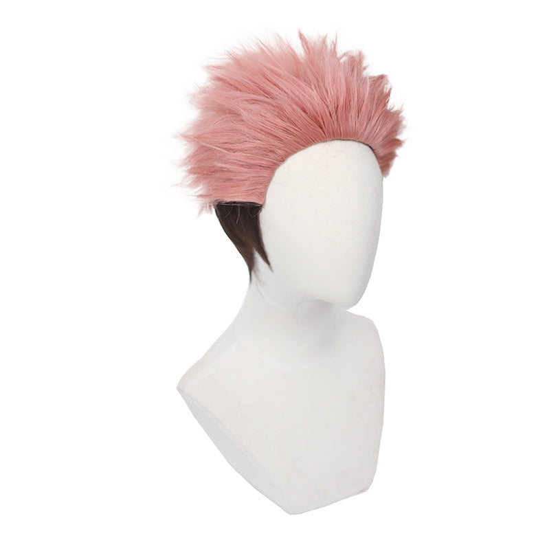 Jujutsu Kaisen Ryomen Sukuna Short Pink Gradient Black Cosplay Wigs
