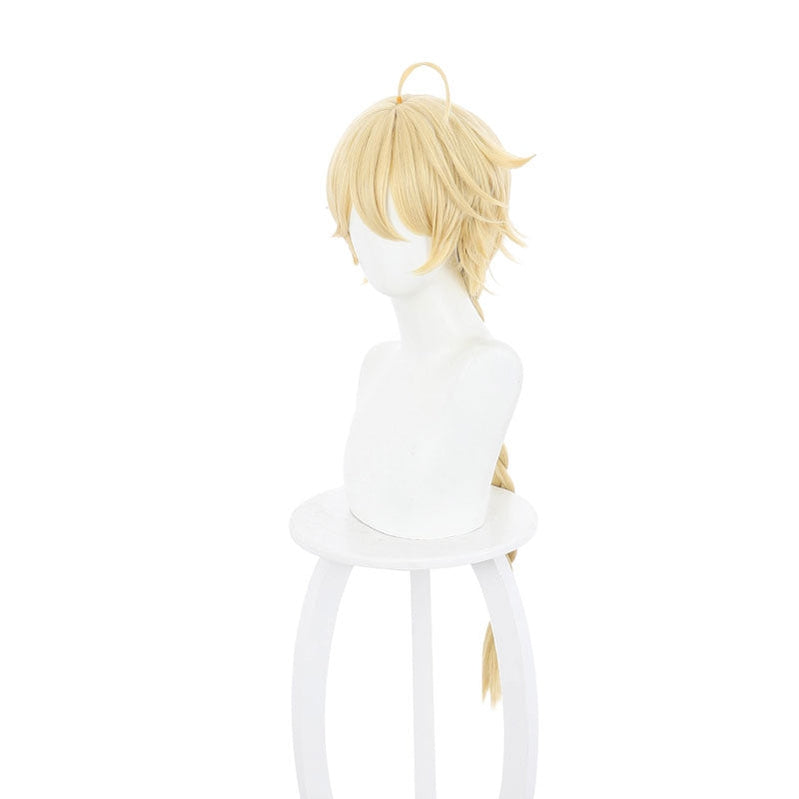 Genshin Impact Traveler Aether Blonde Ponytail Cosplay Wigs