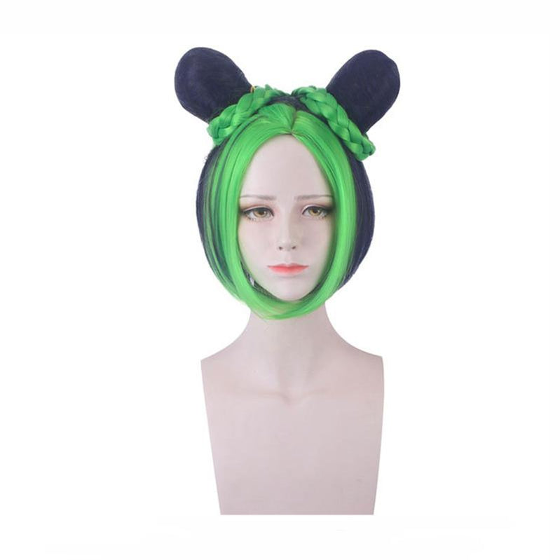 JoJo's Bizarre Adventure Stone Ocean Jolyne Cujoh Mixed Dark Green Cosplay Wigs