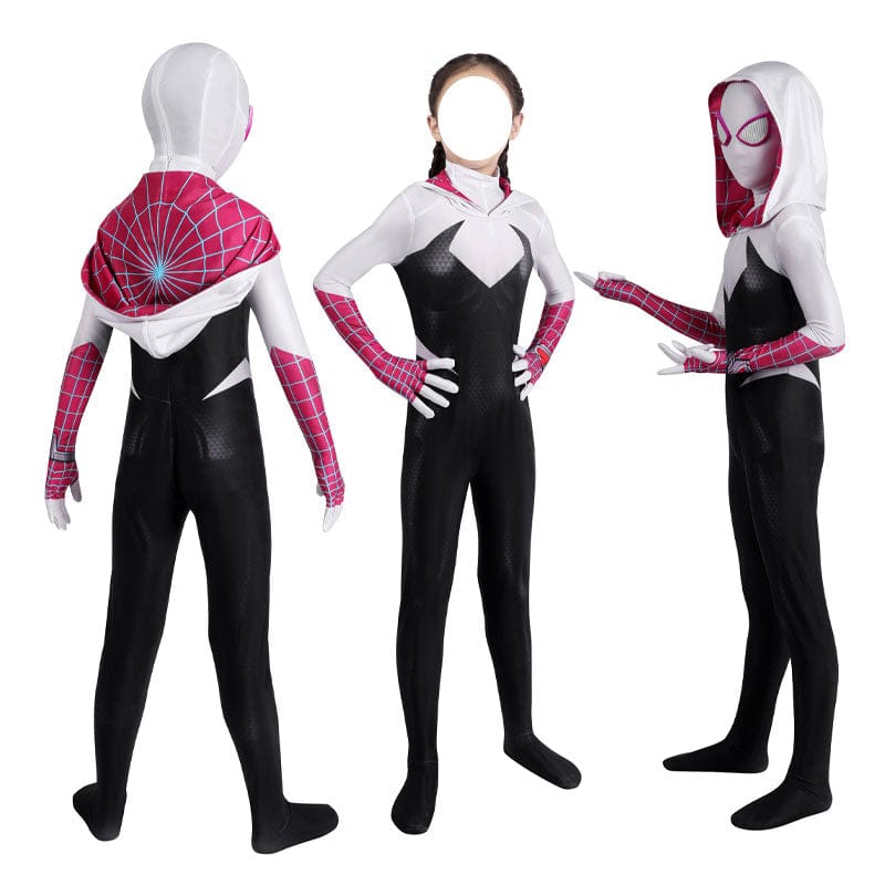 Spider-Man: Across The Spider-Verse Gwen Stacy Kids Jumpsuit Cosplay Costumes