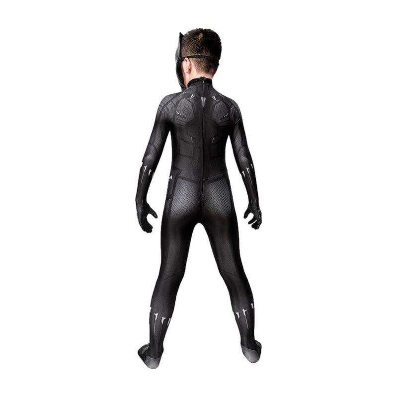 Captain America Civil War Black Panther Kids Jumpsuit with Mask Costume