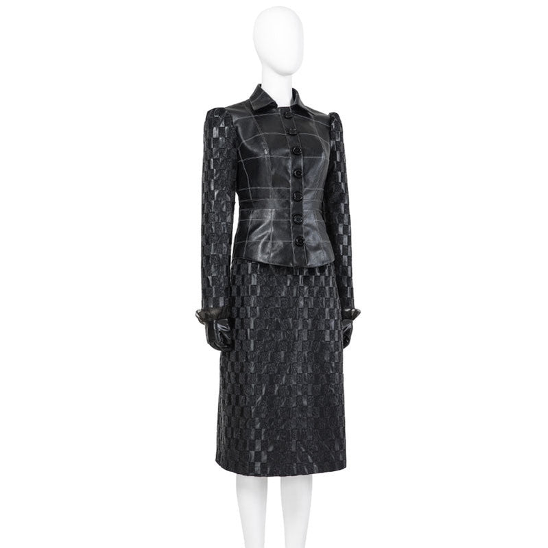 Movie Cruella de Vil Leather Fullsuit Halloween Cosplay Costumes