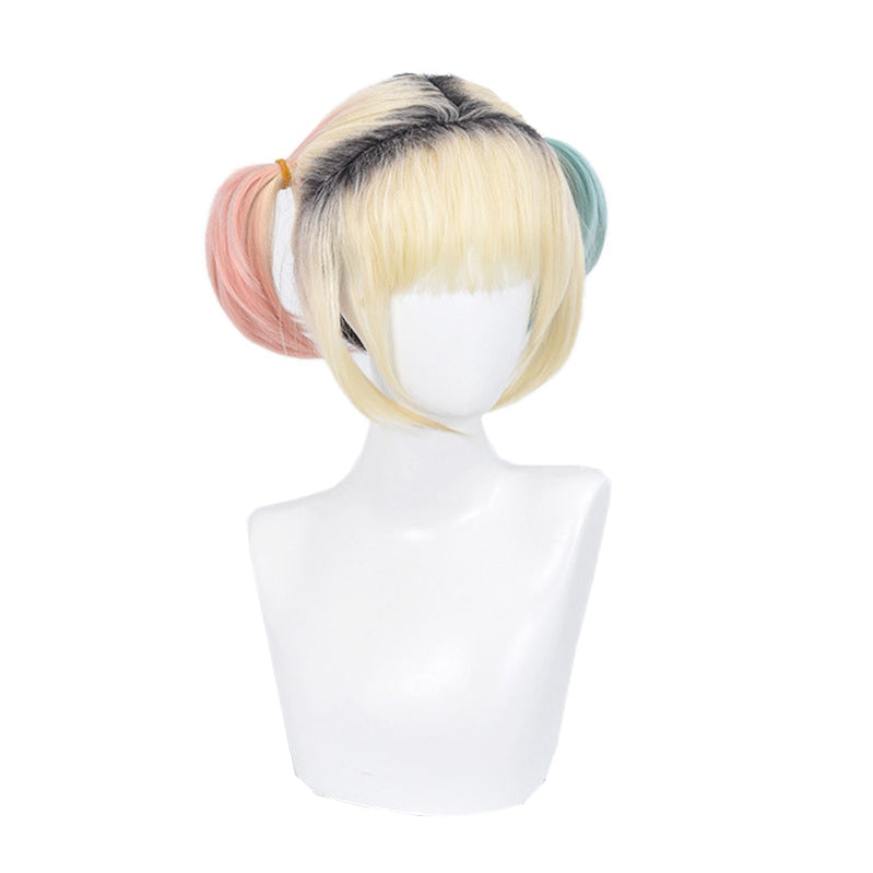Birds of Prey Harley Quinn Short Mixed blonde Cosplay Wigs