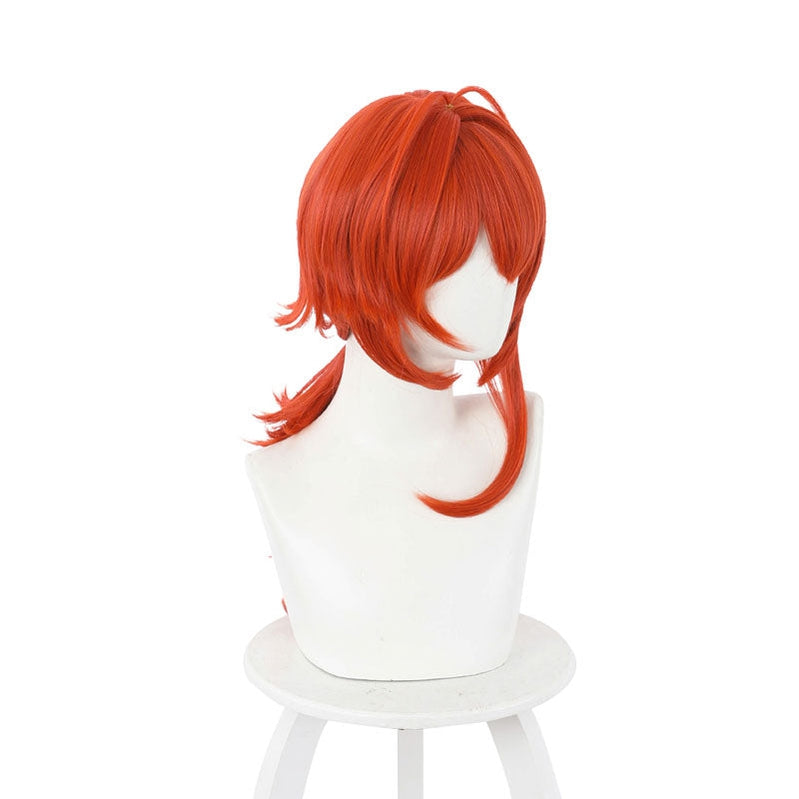 Genshin Impact Diluc Ragnvindr Orange Cosplay Wig