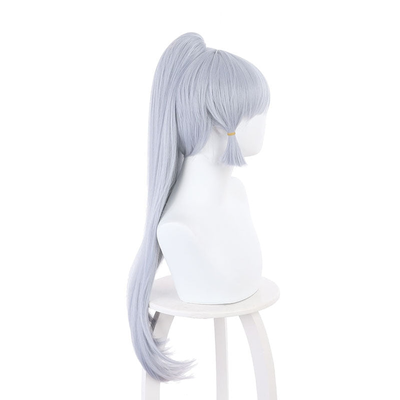 Genshin Impact Kamisato Ayaka Light Gray Blue Ponytail Cosplay Wigs