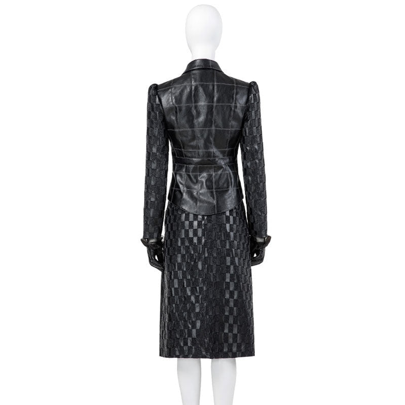 Movie Cruella de Vil Leather Fullsuit Halloween Cosplay Costumes