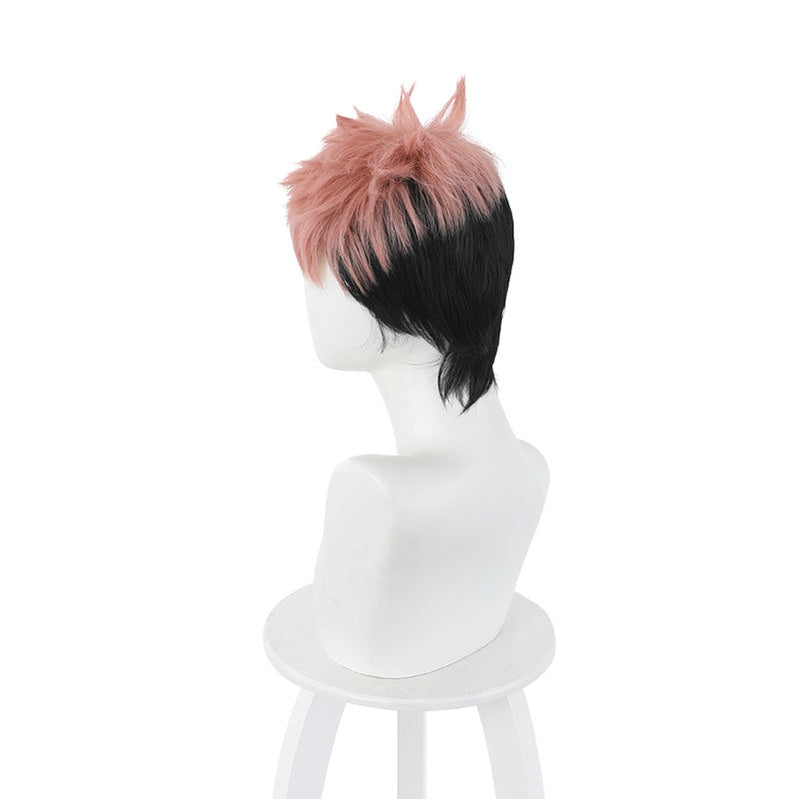 Jujutsu Kaisen Yuji Itadori Short Pink Gradient Black Cosplay Wigs