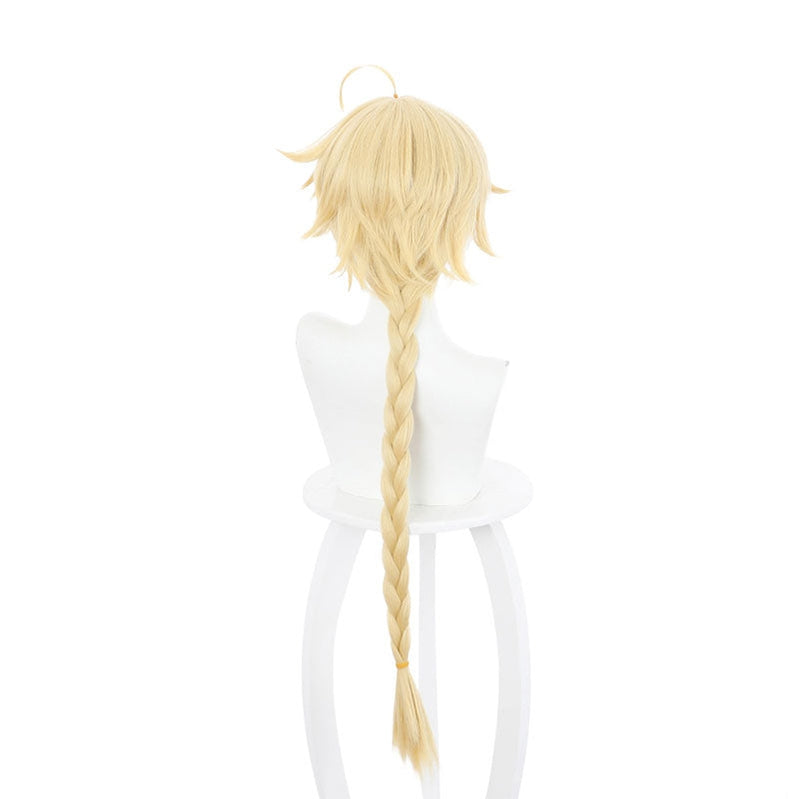 Genshin Impact Traveler Aether Blonde Ponytail Cosplay Wigs