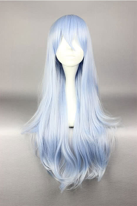Kantai Collection Hibiki 80cm Light Blue Wavy Cosplay Wigs
