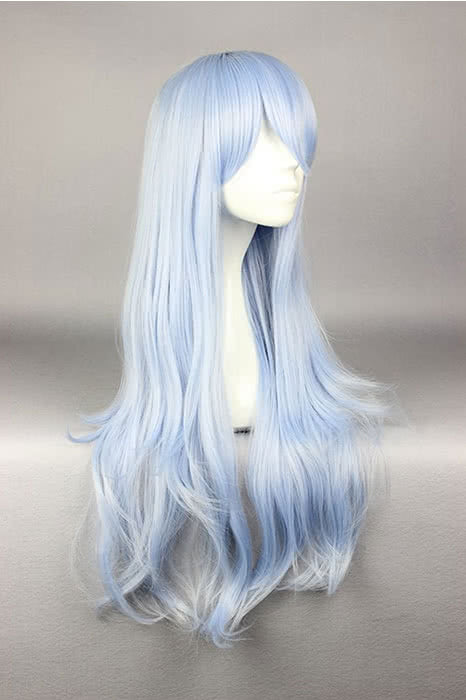 Kantai Collection Hibiki 80cm Light Blue Wavy Cosplay Wigs