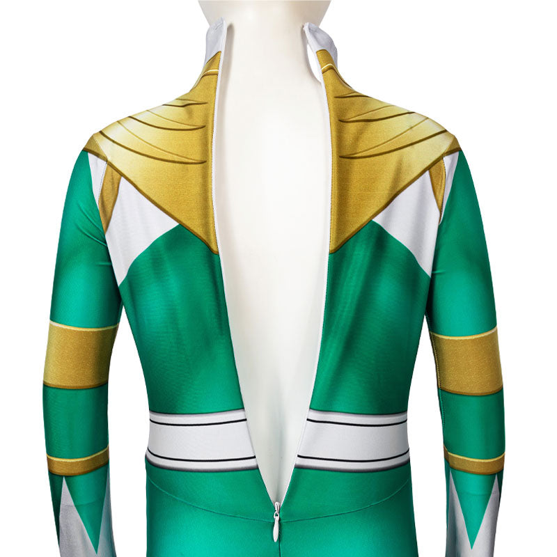 Mighty Morphin Power Rangers Yamato Tribe Knight Burai Green Kids Costumes