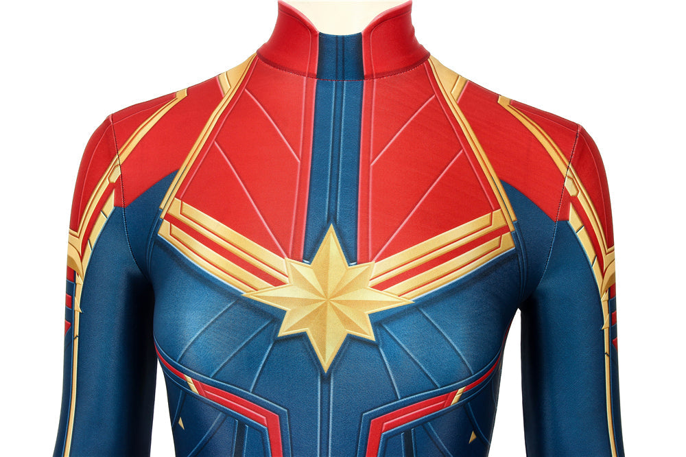 Captain Marvel Carol Danvers Female Jumpsuit with Headgear Costumes