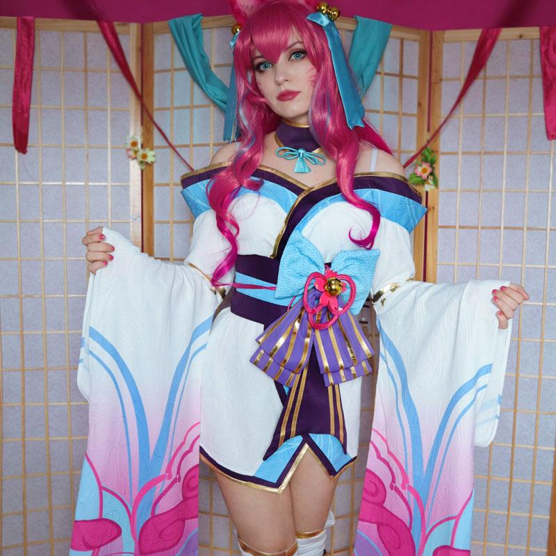 Ready To Ship LOL Spirit Blossom Ahri Cosplay Costume Halloween Costume