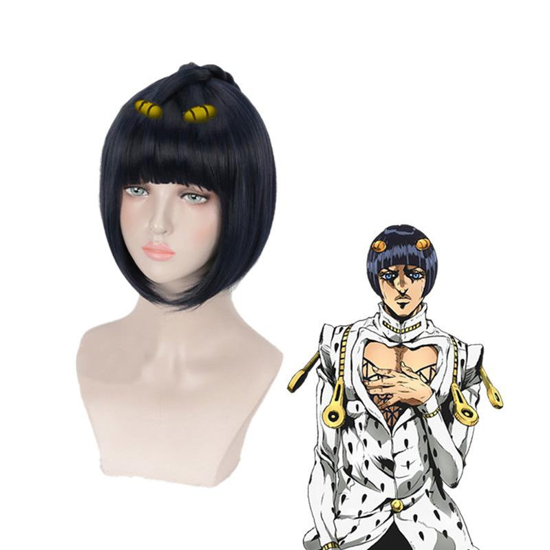 JoJo's Bizarre Adventure Golden Wind Bruno Bucciarati Short Black Cosplay Wigs