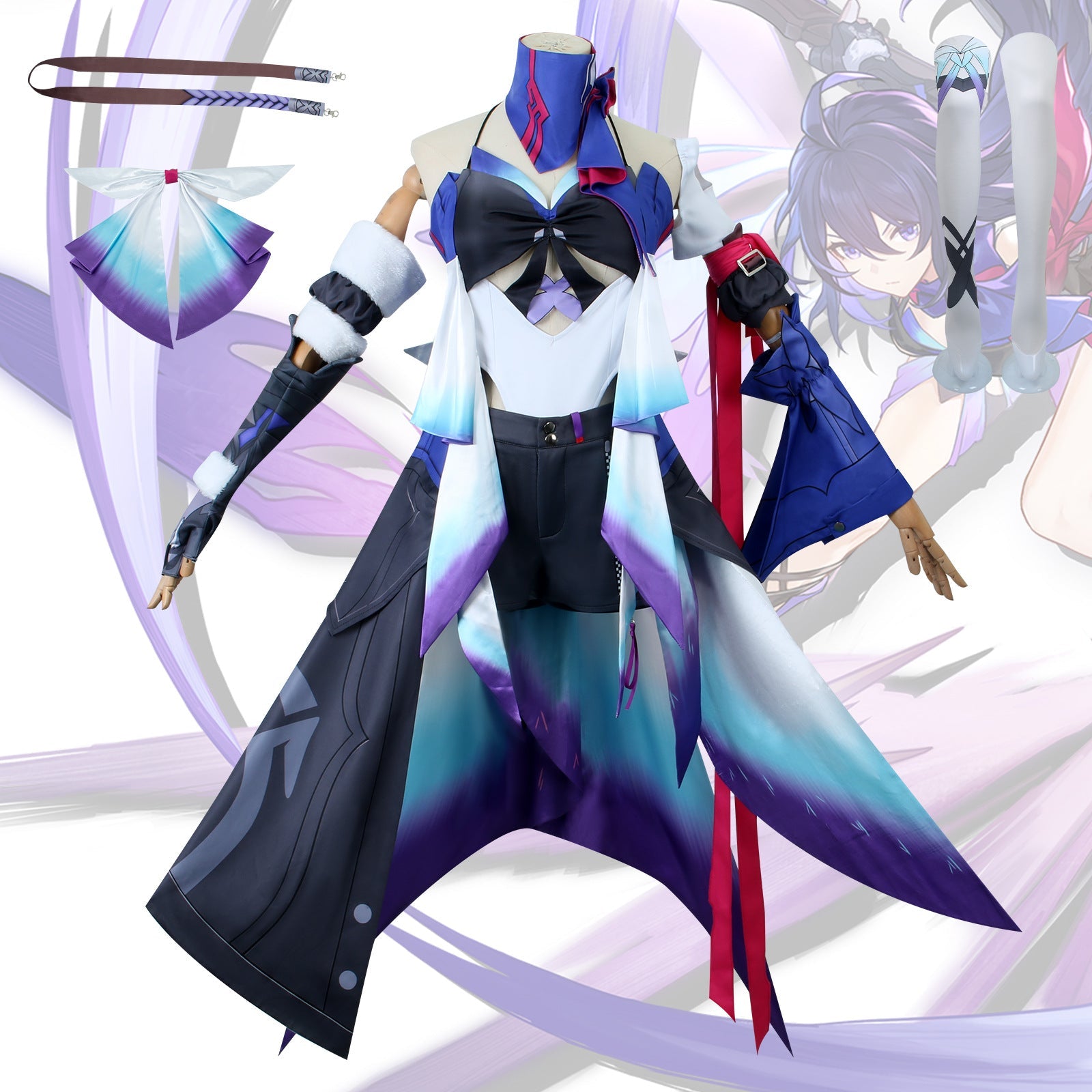 Game Honkai: Star Rail Seele Fullset and Wig Cosplay Costumes