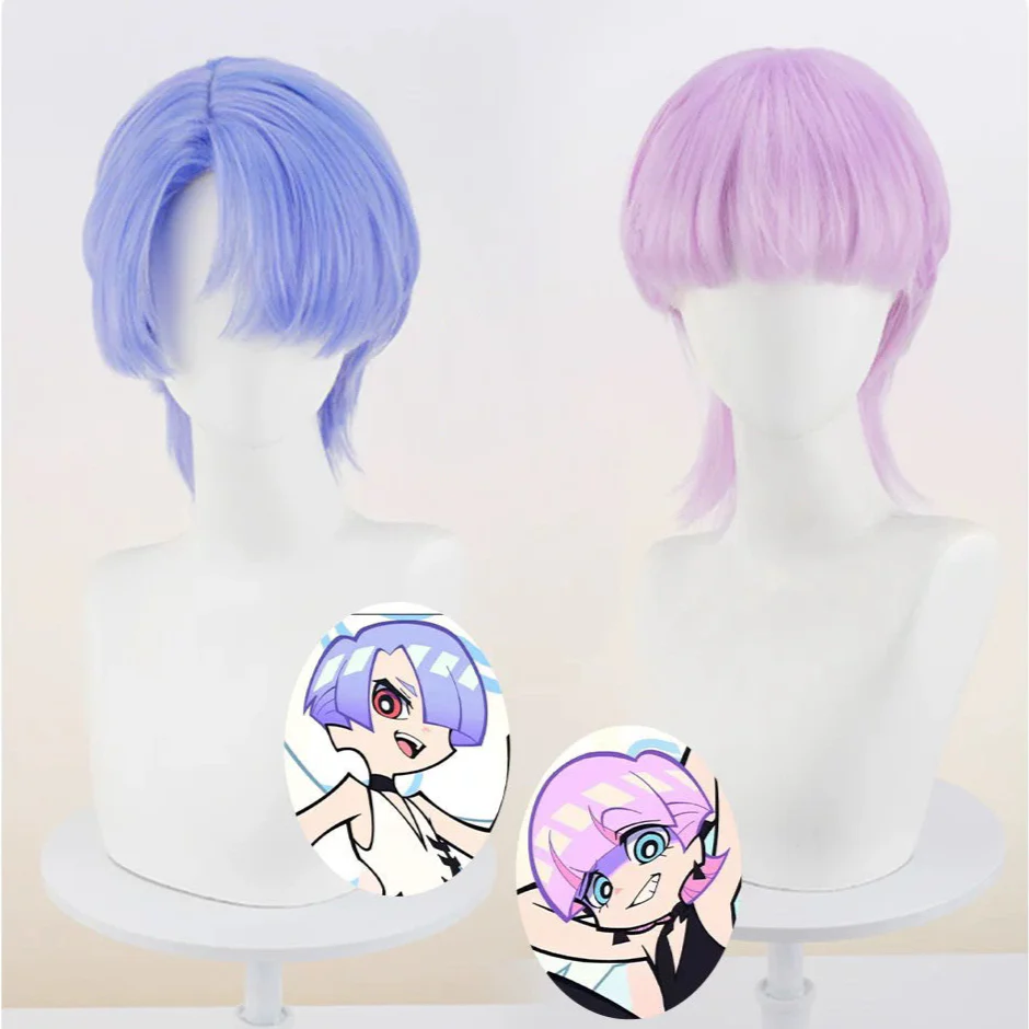 omgcos Panty & Stocking with Garterbelt Polyester Polyurethane Blue Pink Cosplay Wig