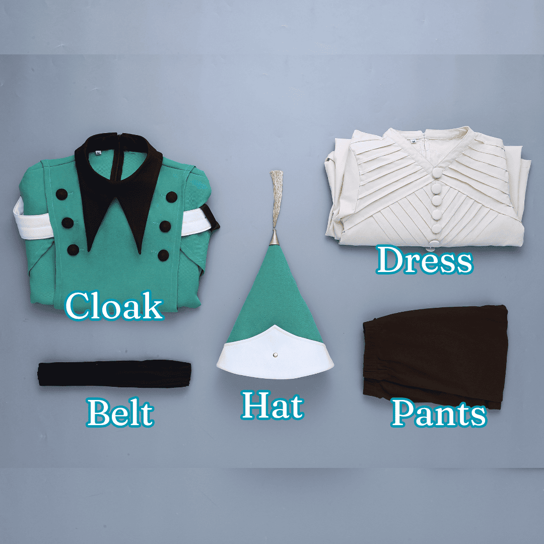omgcos Anime Witch Hat Coco Green Cloak Cosplay Costume