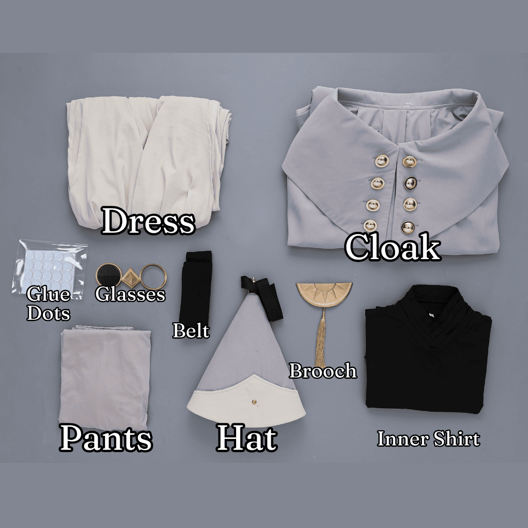 omgcos Anime Witch Hat Qifrey White Cloak Cosplay Costume