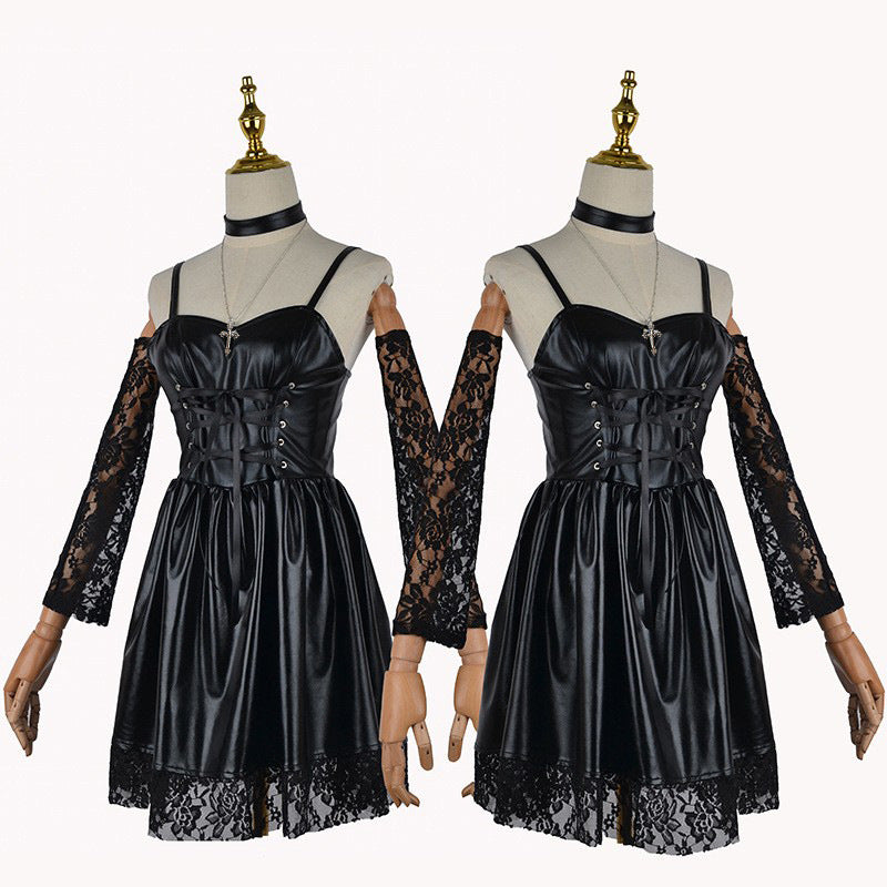 omgcos Death Note Misa Amane Cosplay Costume Black Lace Set