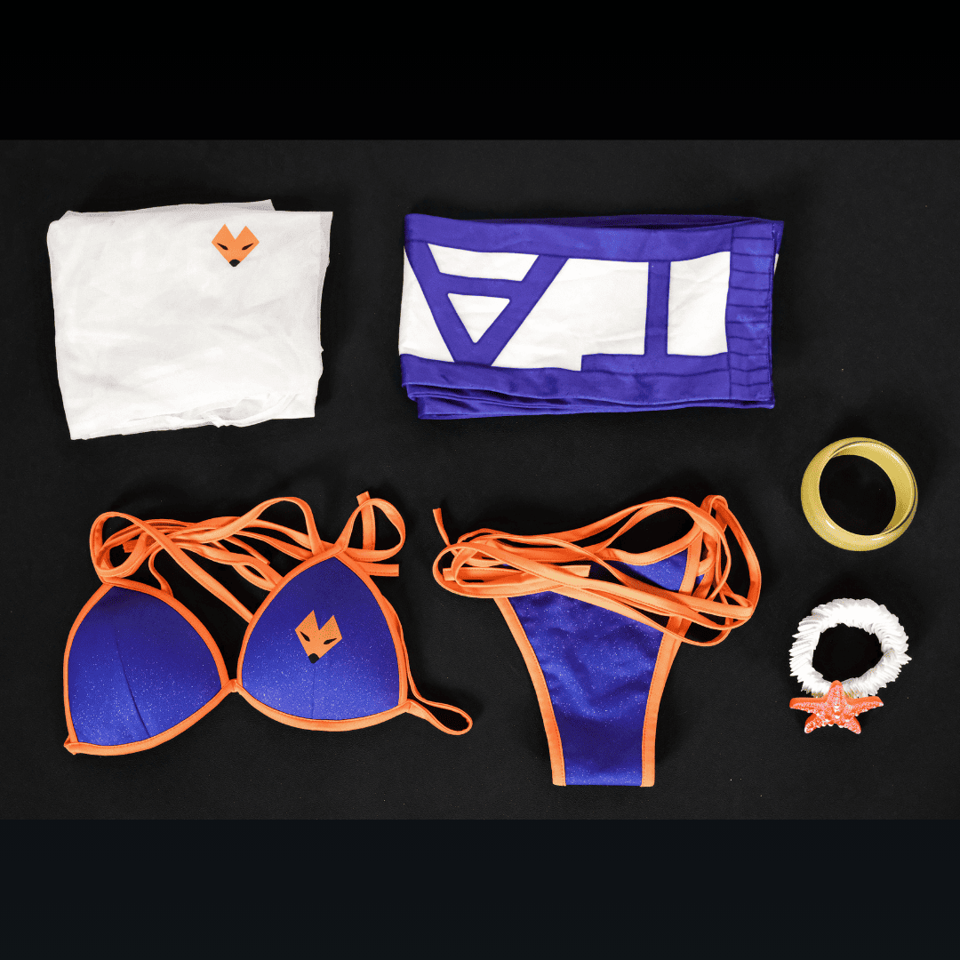 omgcos FGO Tamamo No Mae Swimsuit Sexy Bikini Cosplay Costume