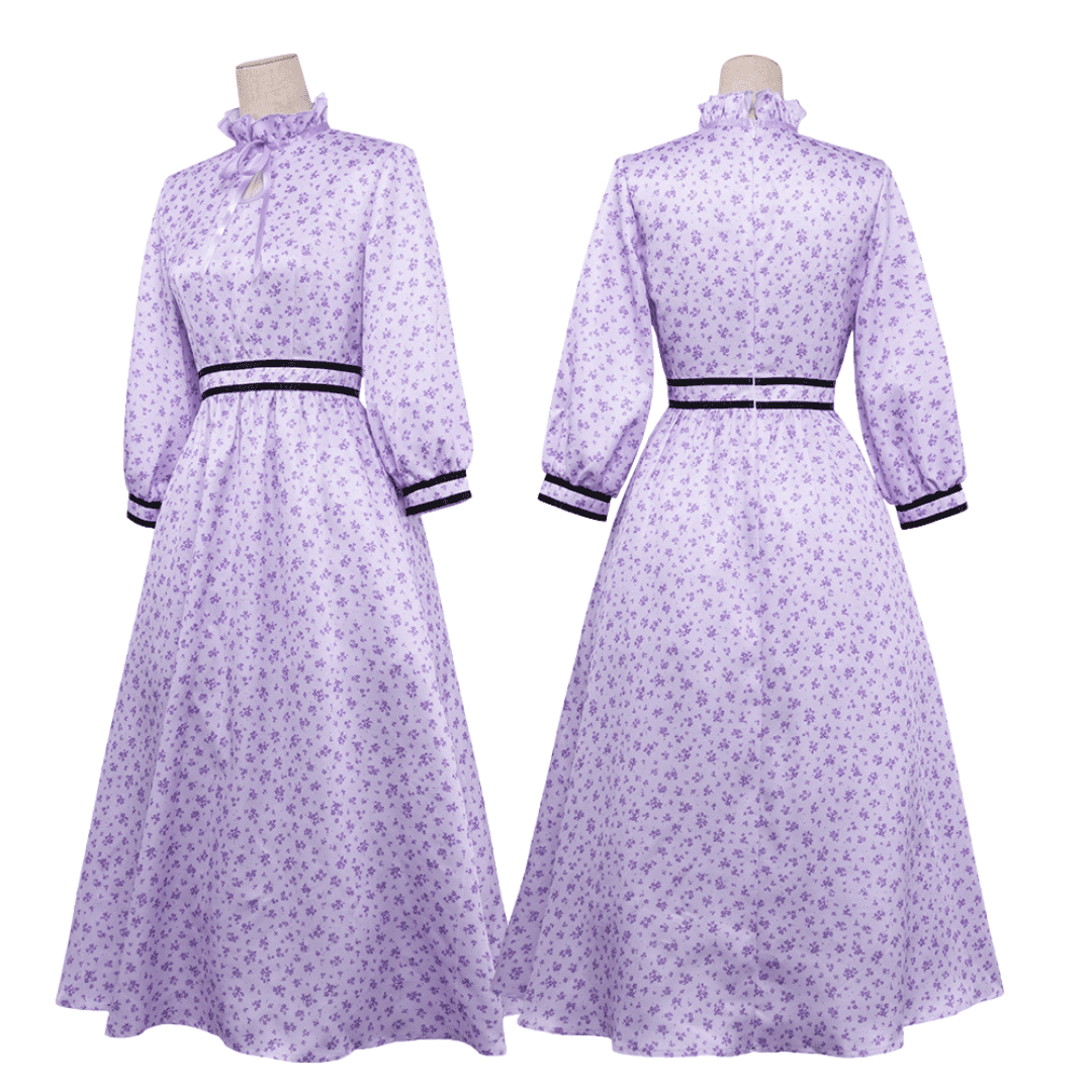 omgcos Fern Cosplay Costume Purple Floral Dress Frieren Cosplay Outfits