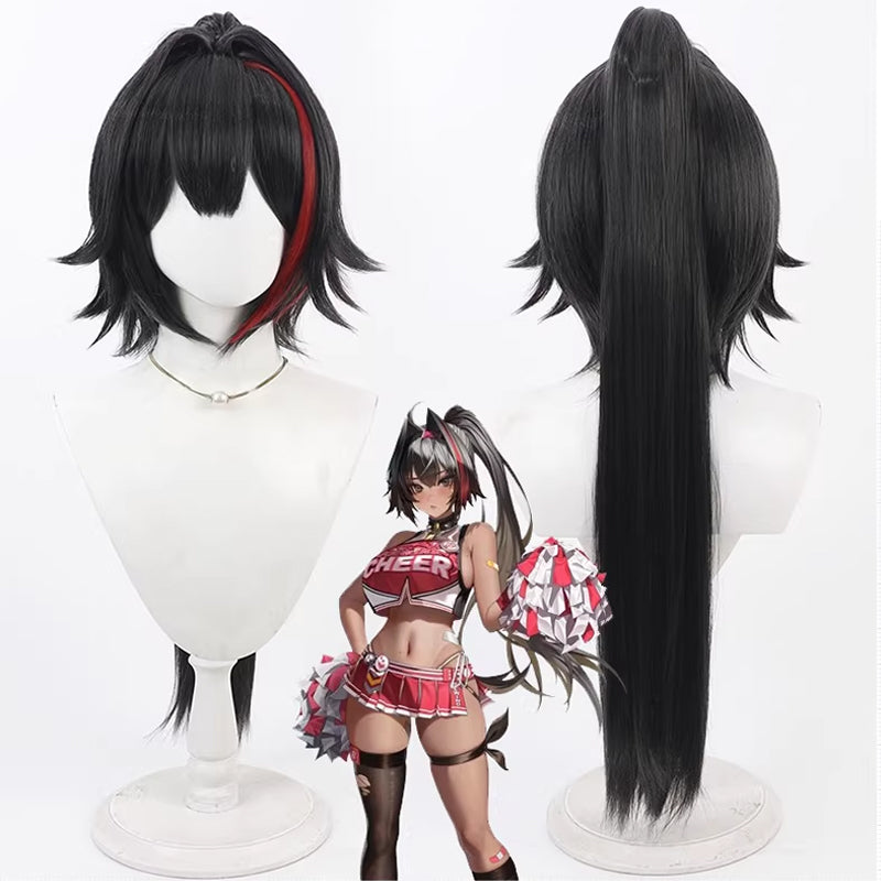 omgcos Goddess of Victory: Nikke Bay Black Mixed Red Cosplay Wig