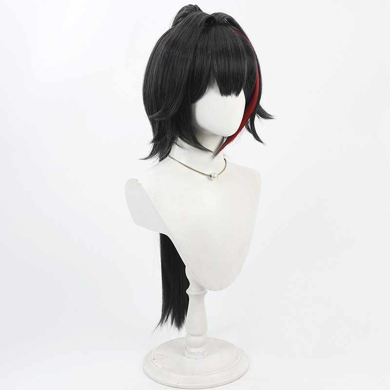 omgcos Goddess of Victory: Nikke Bay Black Mixed Red Cosplay Wig