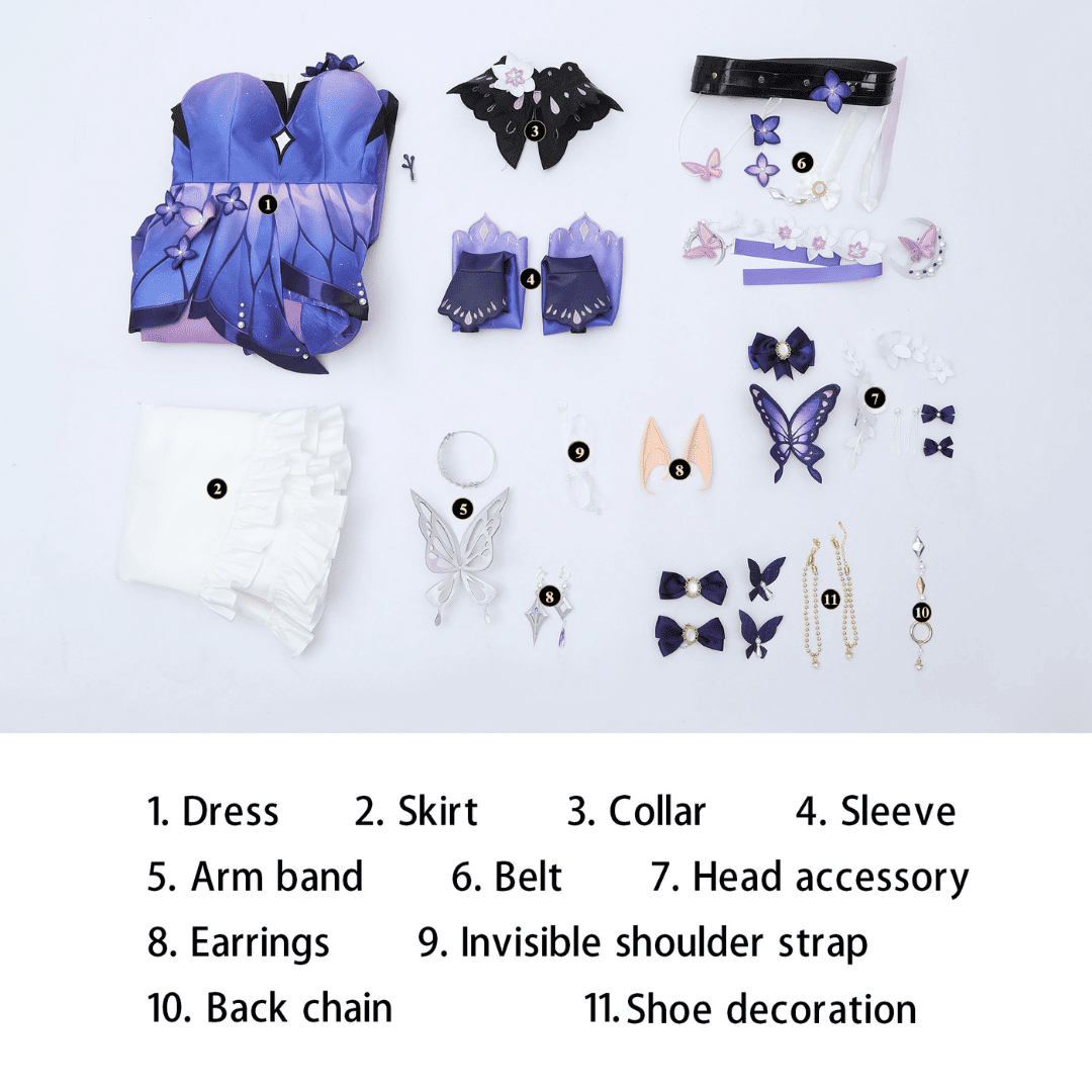 omgcos Honkai Star Rail Castorice Butterfly Cosplay Costume