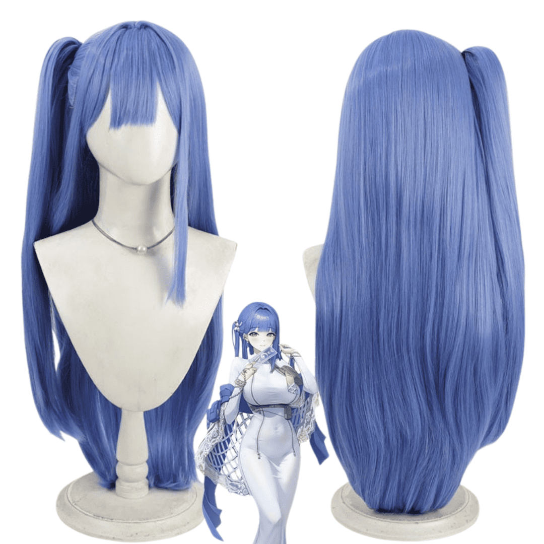 omgcos NIKKE Arcana Fortune Mate Blue Long Straight Cosplay Wigs