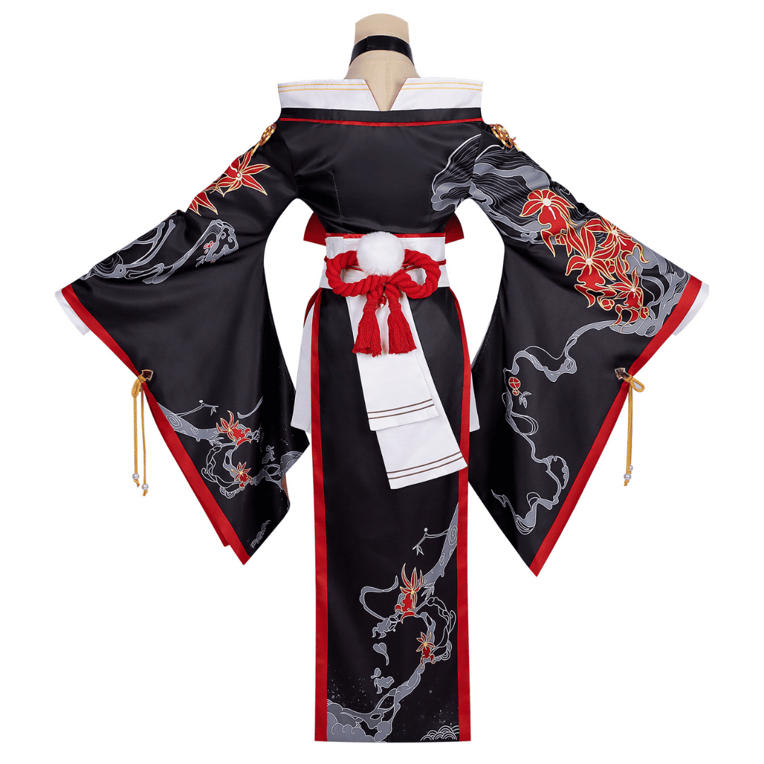 omgcos NTE Hotori Black Red Kimono Cosplay Costume