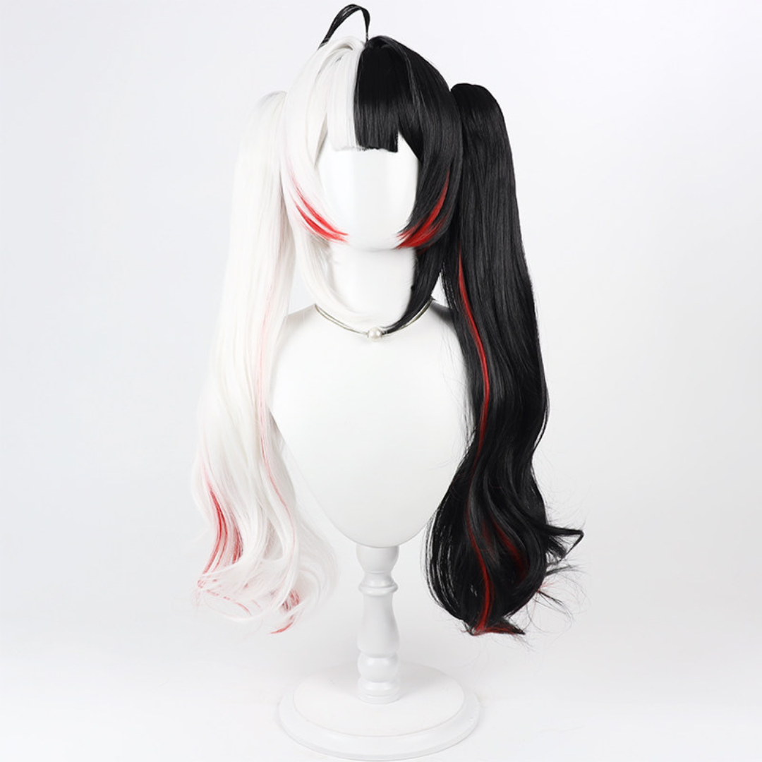omgcos NTE Lacrimosa White Black Ponytail Cosplay Wig