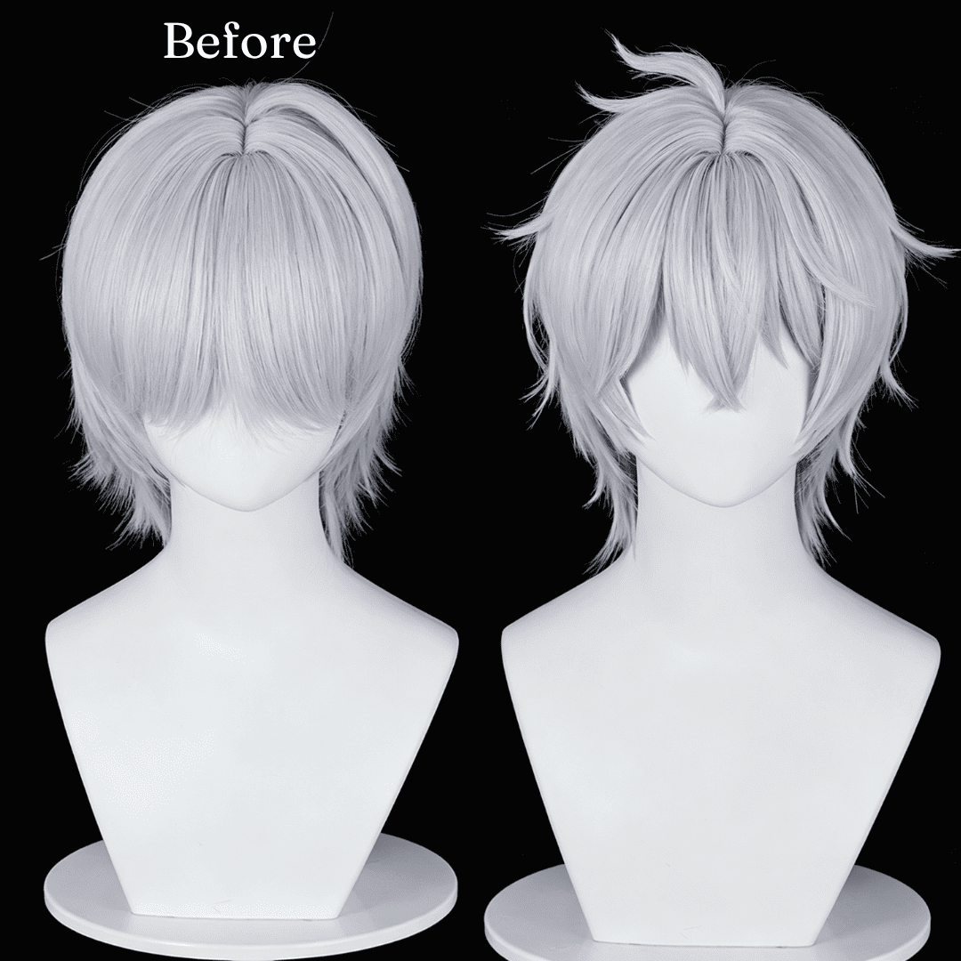 omgcos NTE Zero Male Short White Cosplay Wigs