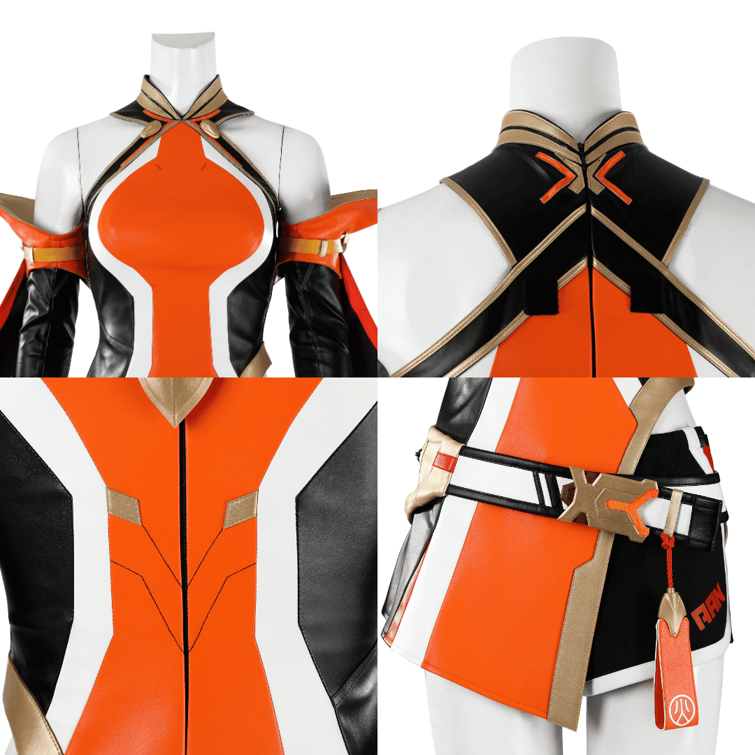 omgcos OW Anran Orange Battle Suit Cosplay Costume