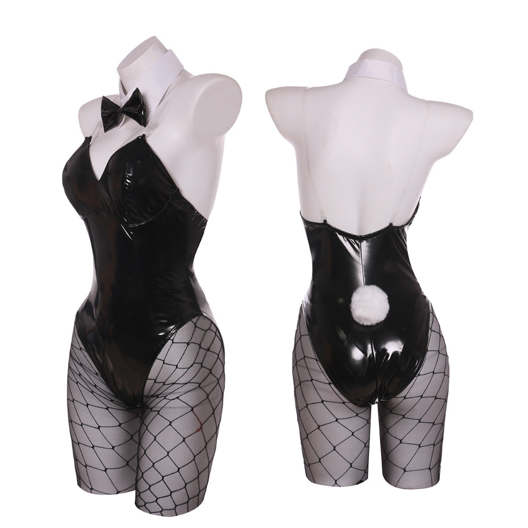 omgcos Panty & Stockin Black Red Bunny Bodysuit Sexy Cosplay Costume